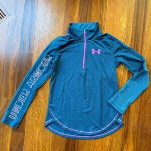 Under Armour Sz YLG Teal 1/2 Zip Pullover